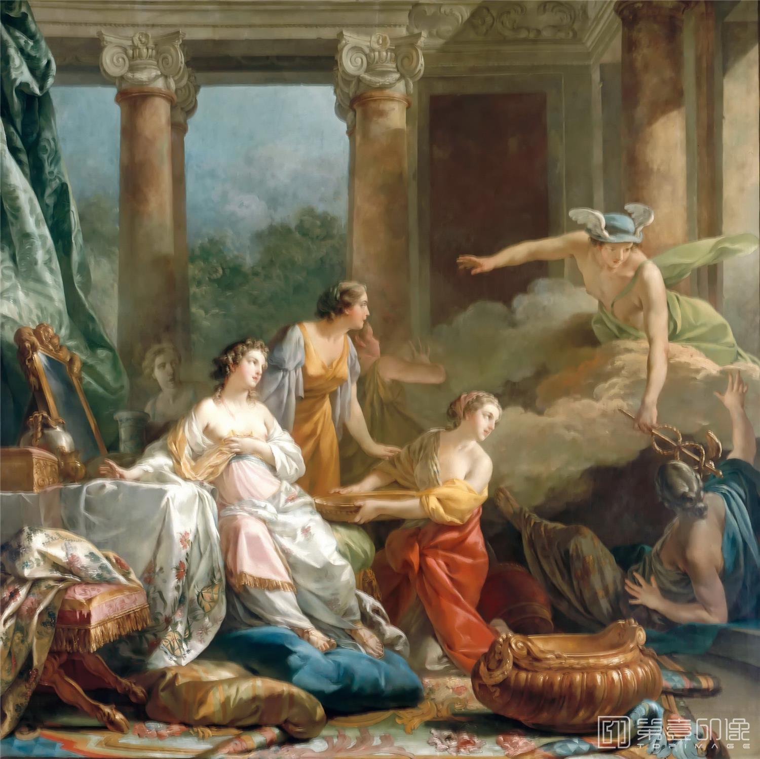 油画-卢浮宫-Jean Baptiste Marie PierreMercury, in love with herse-1025
